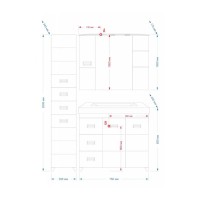 Селена -75 Тумба прямая с 3 ящ./ рак-на (компл.)