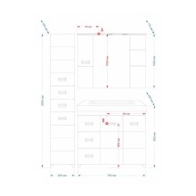 Селена -75 Тумба прямая с 3 ящ./ рак-на (компл.)