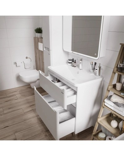 Тумба с раковиной белый глянец 79,7 см Grossman Адель 108007 + 4627173210249