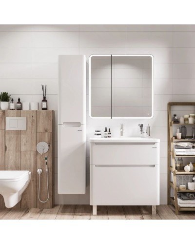 Тумба с раковиной белый глянец 79,7 см Grossman Адель 108007 + 4627173210249