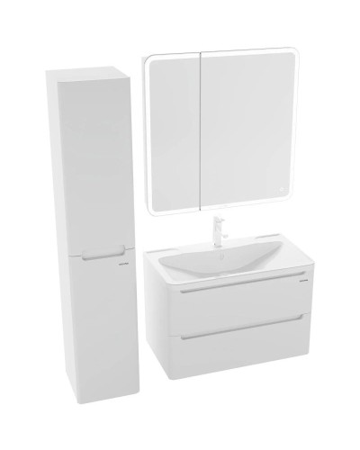 Тумба с раковиной белый глянец 79,7 см Grossman Адель 108003 + 4627173210249