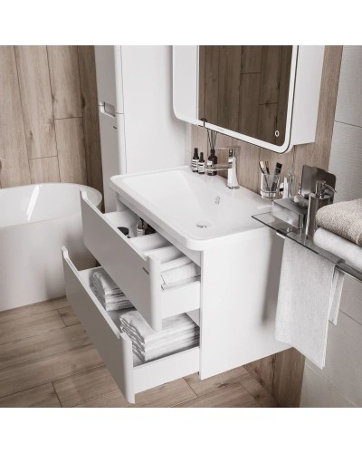 Тумба с раковиной белый глянец 79,7 см Grossman Адель 108003 + 4627173210249