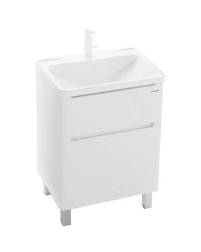 Тумба с раковиной белый глянец 60 см Grossman Адель 106007 + 4627173210225