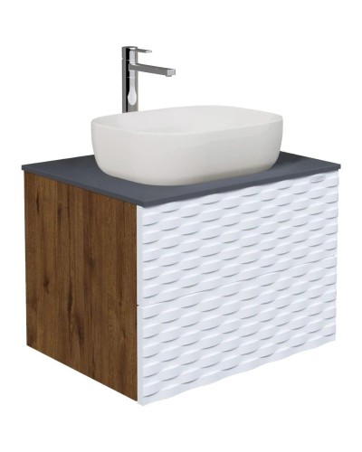 Тумба с раковиной дуб веллингтон/белый матовый 65 см Grossman Альба 106503 + GR-3020