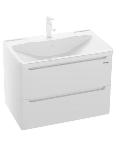 Тумба с раковиной белый глянец 70 см Grossman Адель 107006 + 4627173210232