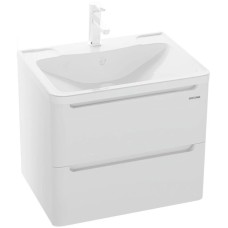 Тумба с раковиной белый глянец 60 см Grossman Адель 106006 + 4627173210225