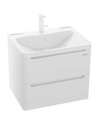 Тумба с раковиной белый глянец 60 см Grossman Адель 106006 + 4627173210225