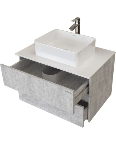 Тумба с раковиной светлый цемент 80 см Grossman Эдванс 108010 + GR-3016