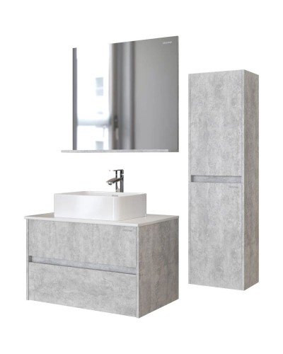 Тумба с раковиной светлый цемент 80 см Grossman Эдванс 108010 + GR-3016