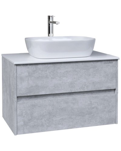 Тумба с раковиной светлый цемент 80 см Grossman Эдванс 108010 + GR-3020
