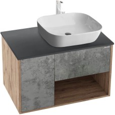 Тумба с раковиной дуб веллингтон/бетон 80 см Grossman Бруно 108008 + GR-3020