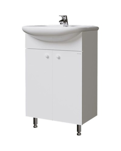 Тумба с раковиной белый глянец 51 см Grossman Крит-Эко 105005 + 659