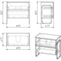 Тумба с раковиной дуб сонома/белый 87 см Grossman Солис 108502 + Y18298