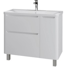 Тумба с раковиной белый глянец 100,1 см Grossman Адель 1010002 + 4627173210263