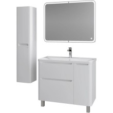 Тумба с раковиной белый глянец 100,1 см Grossman Адель 1010002 + 4627173210263