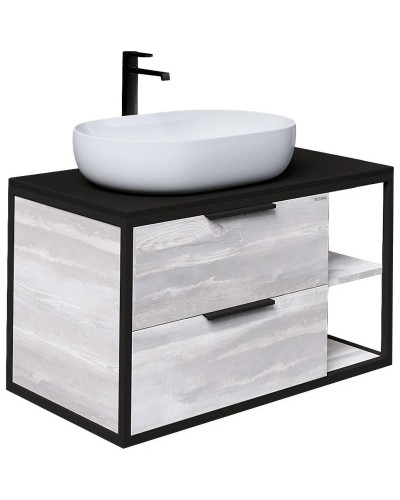 Тумба с раковиной шанико/черный 90 см Grossman Лофт 109002 + GR-3015