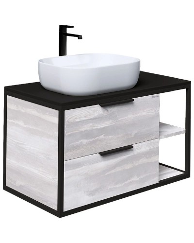 Тумба с раковиной шанико/черный 90 см Grossman Лофт 109002 + GR-3020