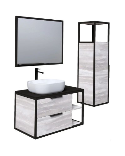 Тумба с раковиной шанико/черный 90 см Grossman Лофт 109002 + GR-3020