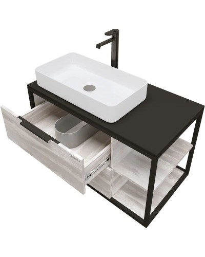 Тумба с раковиной шанико/черный 90 см Grossman Лофт 109002 + GR-3031