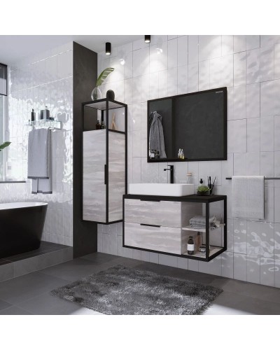 Тумба с раковиной шанико/черный 90 см Grossman Лофт 109002 + GR-3031