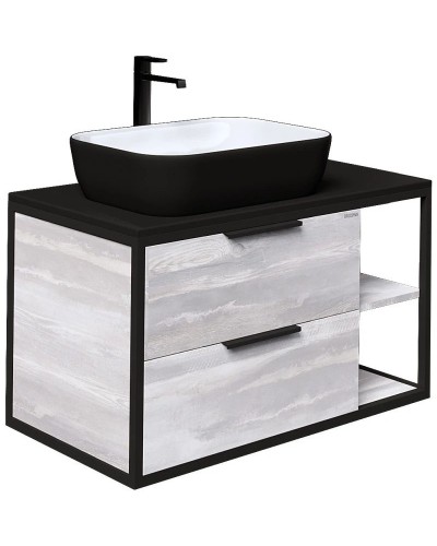 Тумба с раковиной шанико/черный 90 см Grossman Лофт 109002 + GR-4041BW