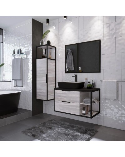 Тумба с раковиной шанико/черный 90 см Grossman Лофт 109002 + GR-4041BW