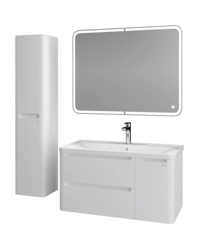 Тумба с раковиной белый глянец 90,1 см Grossman Адель 109003 + 4627173210256