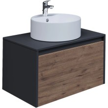 Тумба с раковиной дуб веллингтон/графит 70 см Grossman Смарт 107009 + GR-3012