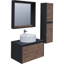 Тумба с раковиной дуб веллингтон/графит 70 см Grossman Смарт 107009 + GR-3012