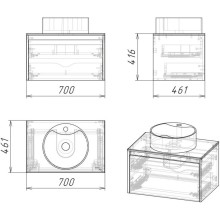 Тумба с раковиной дуб веллингтон/графит 70 см Grossman Смарт 107009 + GR-3012