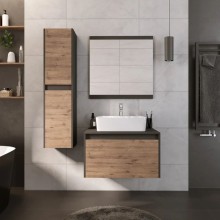 Тумба с раковиной дуб веллингтон/графит 70 см Grossman Смарт 107009 + GR-3017