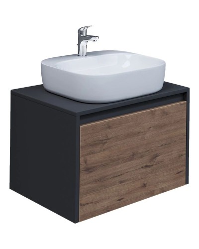 Тумба с раковиной дуб веллингтон/графит 60 см Grossman Смарт 106009 + GR-3028