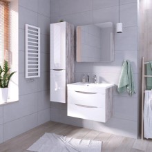 Тумба с раковиной бетон пайн/белый глянец 80,2 см Grossman Талис 108014 + 4627173210188