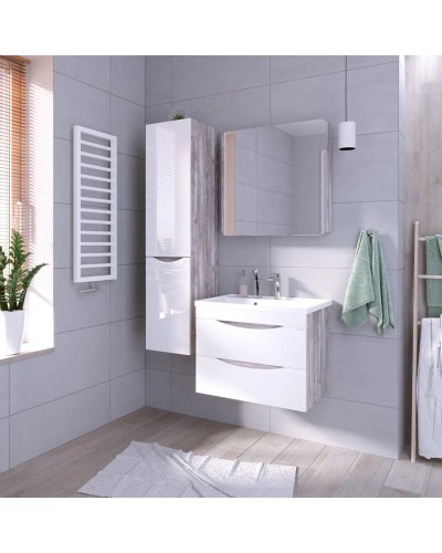 Тумба с раковиной бетон пайн/белый глянец 80,2 см Grossman Талис 108014 + 4627173210188