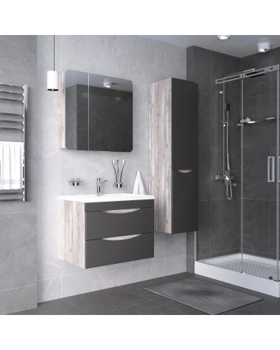 Тумба с раковиной бетон пайн/графит матовый 80,2 см Grossman Талис 108013 + 4627173210188