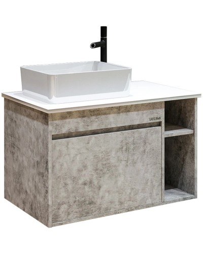 Тумба с раковиной бетон 80 см Grossman Фалькон 108005 + GR-3016