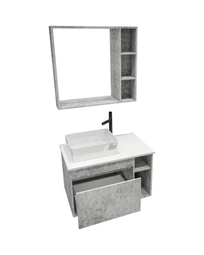 Тумба с раковиной бетон 80 см Grossman Фалькон 108005 + GR-3016