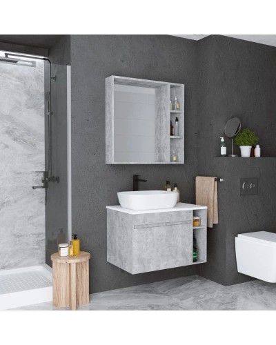 Тумба с раковиной бетон 80 см Grossman Фалькон 108005 + GR-3020