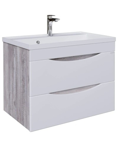 Тумба с раковиной бетон пайн/белый глянец 70,1 см Grossman Талис 107011 + 4627173210171