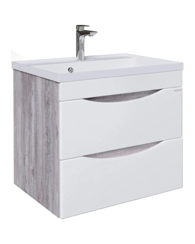 Тумба с раковиной бетон пайн/белый глянец 60,3 см Grossman Талис 106010 + 4627173210164