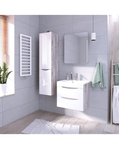 Тумба с раковиной бетон пайн/белый глянец 60,3 см Grossman Талис 106010 + 4627173210164