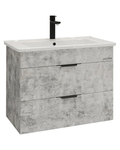 Тумба с раковиной бетон 66 см Grossman Кросс 106501 + Y18296