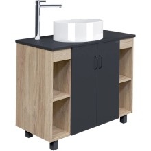 Тумба с раковиной дуб сонома/серый матовый 97,6 см Grossman Флай 101002 + 501002 + GR-3013
