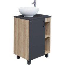 Тумба с раковиной дуб сонома/серый матовый 57 см Grossman Флай 106002 + 506002 + GR-3014