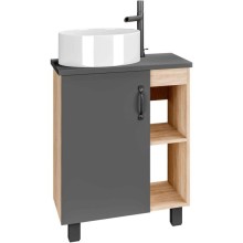 Тумба с раковиной дуб сонома/серый матовый 57 см Grossman Флай 106002 + 506002 + GR-3013