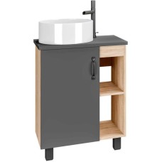 Тумба с раковиной дуб сонома/серый матовый 57 см Grossman Флай 106002 + 506002 + GR-3013