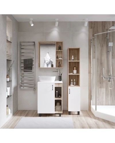 Тумба с раковиной дуб сонома/белый матовый 57 см Grossman Флай 106001 + 506001 + GR-3019