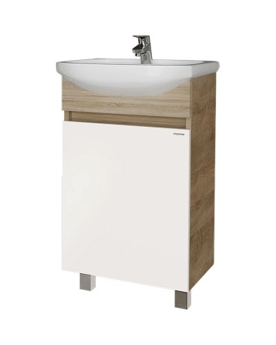 Тумба с раковиной дуб сонома/белый глянец 51 см Grossman Поло 105004 + 659