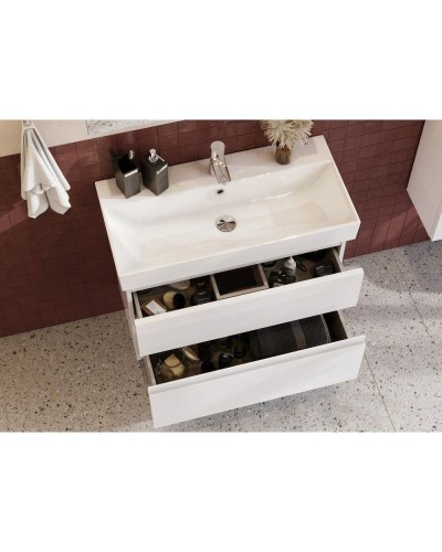 Тумба с раковиной белый матовый 80 см Roca Oleta A857640501 + 3274C500Y