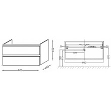 Тумба под раковину Jacob Delafon Vox 80 EB2078-R4-E15 подвесная Черное дерево
